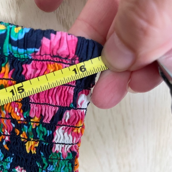 J. Crew Navy Floral Smocked Ruffle Sundress Sz Large - Picture 14 of 14